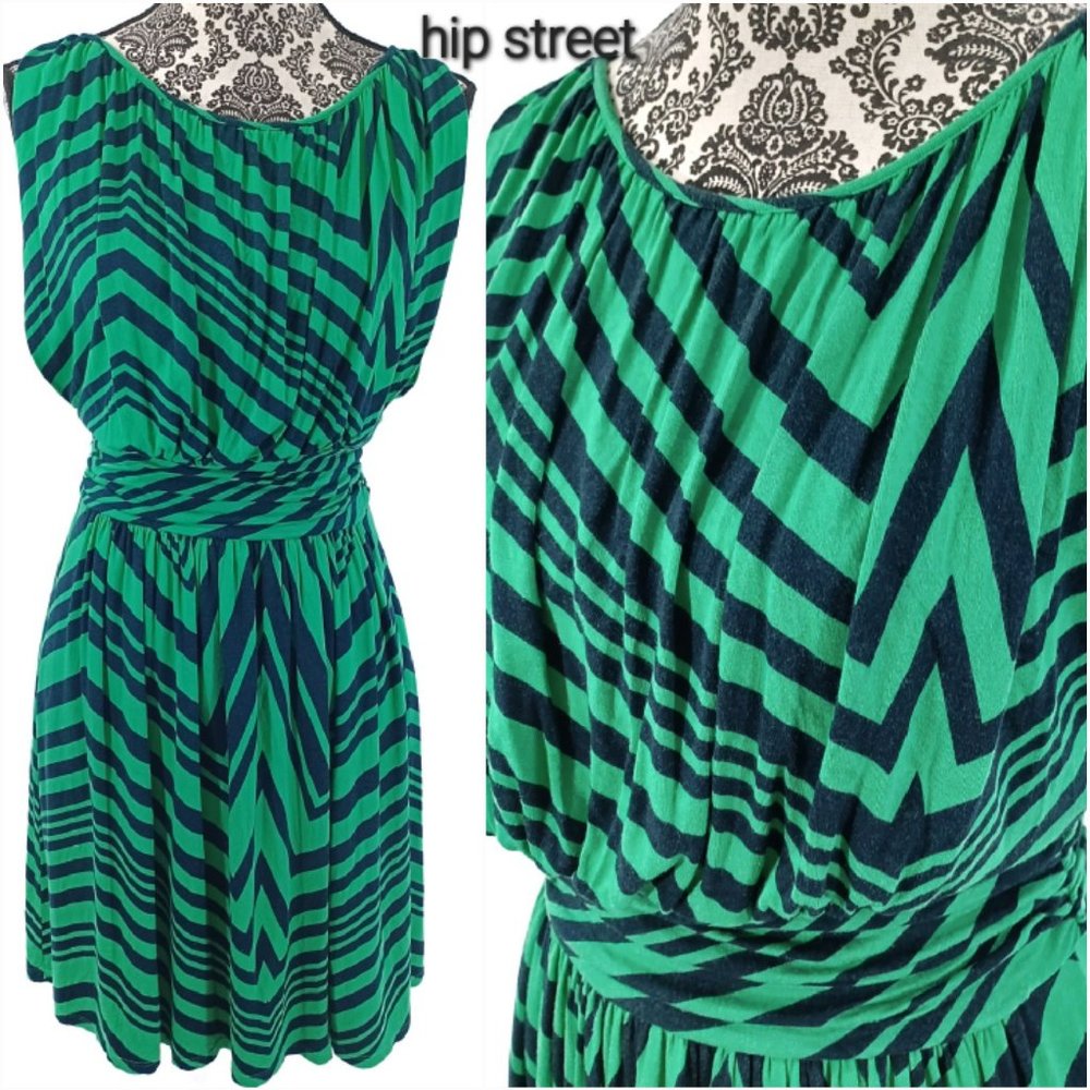EXPRESS Dress Sleeveless High Waist Gathered Top Swing Skirt Stretch Jersey S